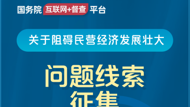 操的你妈水直流国务院“互联网+督查”平台公开征集阻碍民营经济发展壮大问题线索